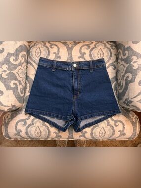 Universal Dark Blue Denim High-Rise Women's Shorts